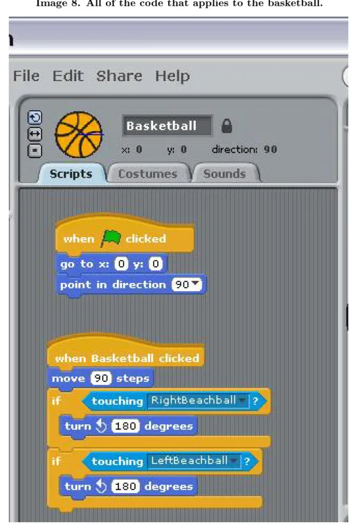 Figure 8: Image 8. All of the code that applies to the basketball.
