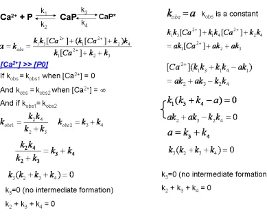 Figure 2.17 The conditional Model II at the concentration of calcium much higher than that of protein equation derivation