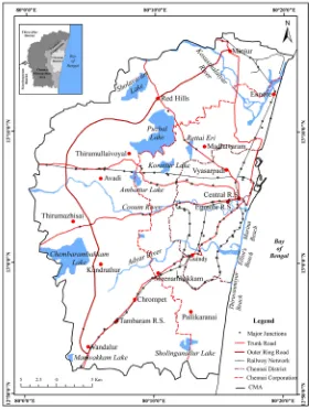 Figure 1. Study Area Map showing the expanded administrative boundaries of Chennai City