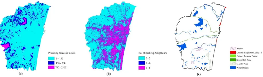 Figure 3. Land Cover Maps of CMA during the study periods. (a) June 2010; (b) May 2013; (c) March 2017