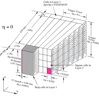 Figure 5.4: Sketch of a barrel module where the different layers are clearly visible with the gangingF i gu r e 3