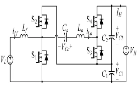 Fig.2.Proposed High Step up Soft Switched Bi-Directional DC-DC Converter 