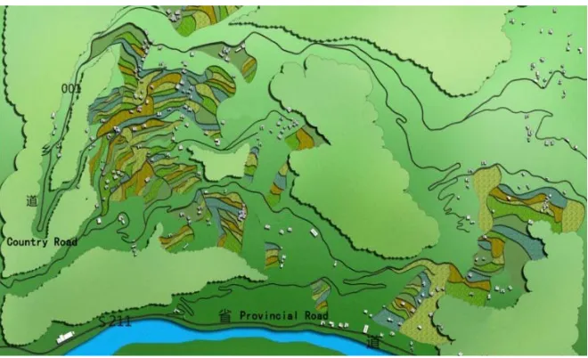 Figure 2. Map of Study Area, Jiaju Tibetan Village. 