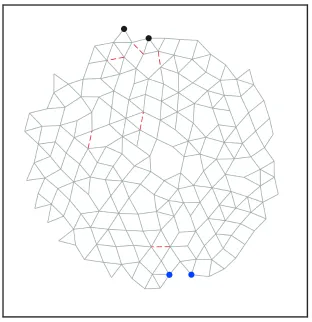 Figure 2.9: Animation of the tuned contraction response of the network in Fig. 2.1(B).The source nodes are indicated in blue, while the target nodes are black