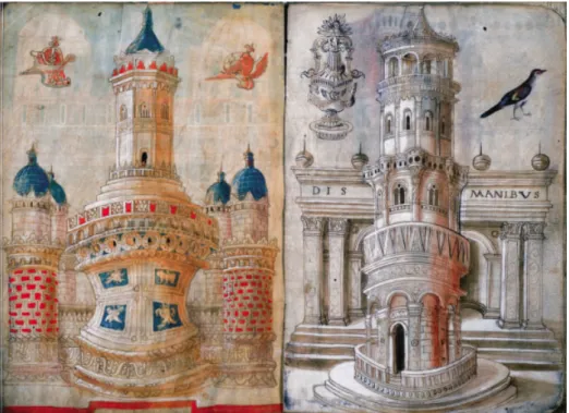 Figure 4.6 North Italian Album, a castle and a tower, colored inks white heightening and wash, 31.6 × 21.5 cm., Sir John Soane ’s Museum, London, c