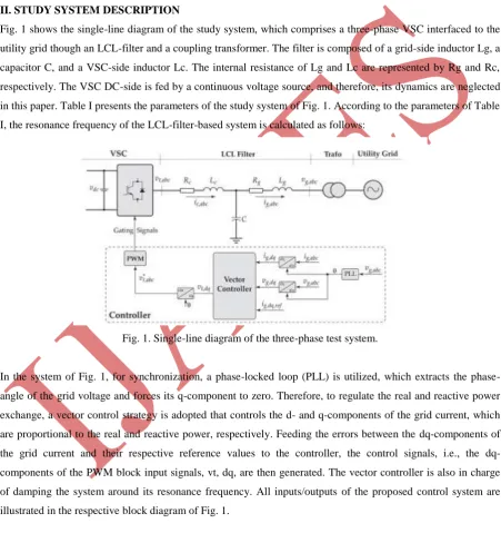 Fig. 1 shows the single-line diagram of the study system, which comprises a three-phase VSC interfaced to the 