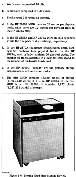 Figure 1-6. Moving-Head Mass Storage Device, HP 2883A Disc File with Controller 
