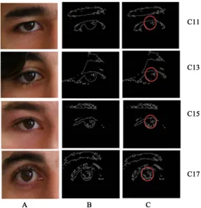 Figure 9. Results of threshold change in the Hough transform for the circumference identification