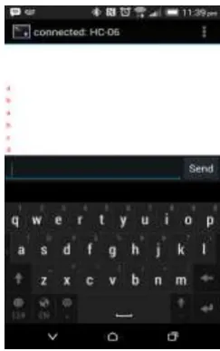 Fig. 2 Snapshot of the Bluetooth application 