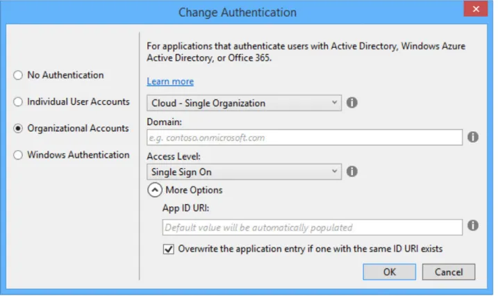 FIGURE 3 - AUTHENTICATION CONFIGURATION SCREEN