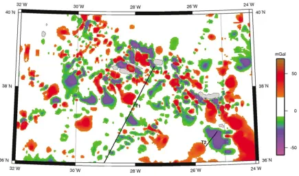 Table 2. Mapping function, original KMS02 gravity ﬁeld, resulting Iberia-Azores Gravity Model (IAGRM), reduced to EGM96 model and residualgravity ﬁeld after the removal of EGM96 and RTM effects (in mGal).