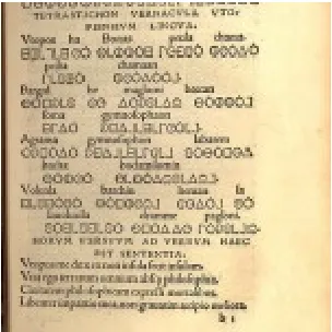 Figure 2.1: Utopian alphabet and verses from the  