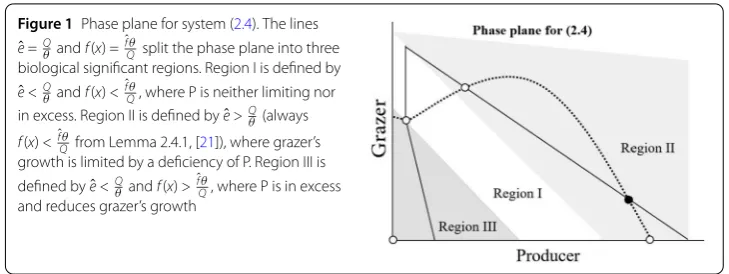 Figure 1 Phase plane for system (2.4). The linesˆ
