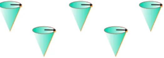 Figure 2.3.4. Protons precessing in the same phase and after RF pulse [5]