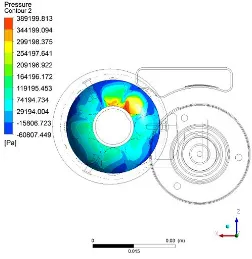 Fig. 17. Deformation of diaphragm with pressure inlet