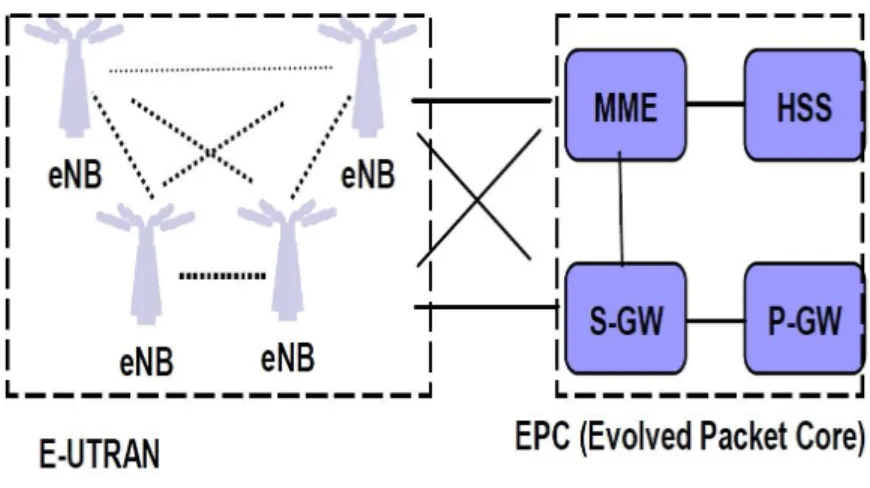 Fig 10: The LTE Architecture 