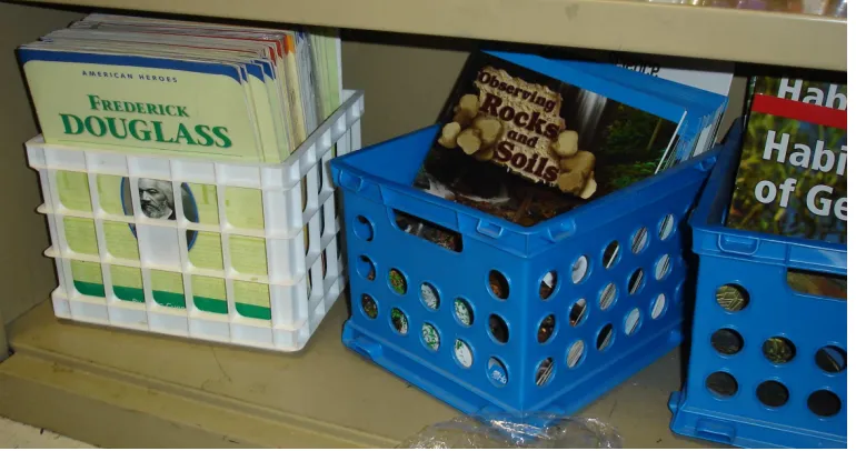 Figure 2. Social studies little readers and leveled science readers in Audrey’s classroom