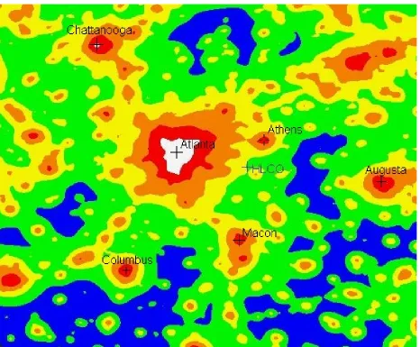 Figure 2.1: An image generated from satellite measurements of sky brightness.