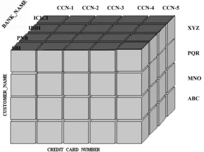 Figure 3. Data Cube Representation of Customer’s Credit Card Information 