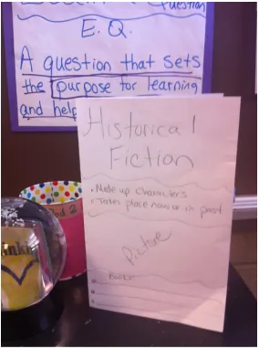 Figure 3.  Example of a teacher-created sample “Elements of Historical Fiction” booklet