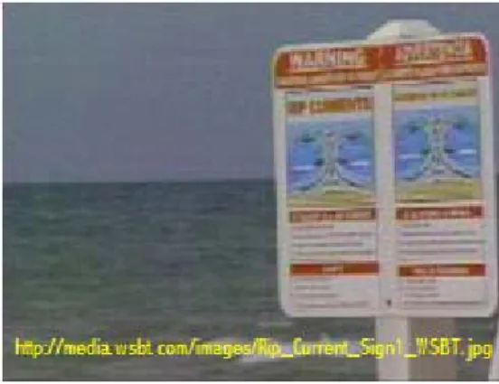 Figure 4: Rip Current Signage on a Beach 