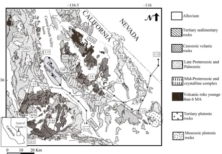 Figure 1.Generalized geologic map of the Death Valley (after Wright and Troxel, 1973)