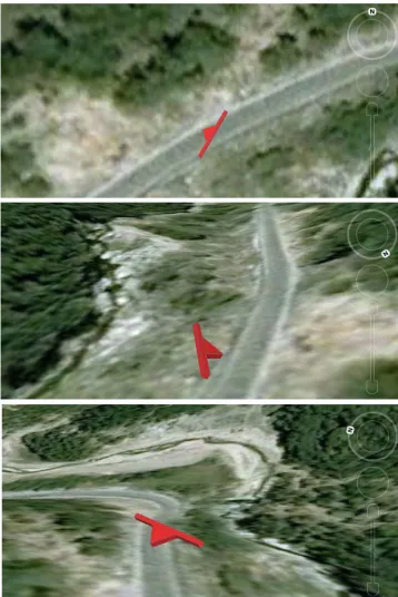 Figure 4. Fault layer overlapping 3D terrain data. 