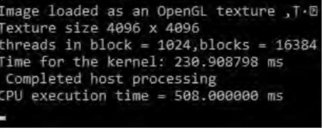 Figure 13. Console Result for 32 block dimension. 