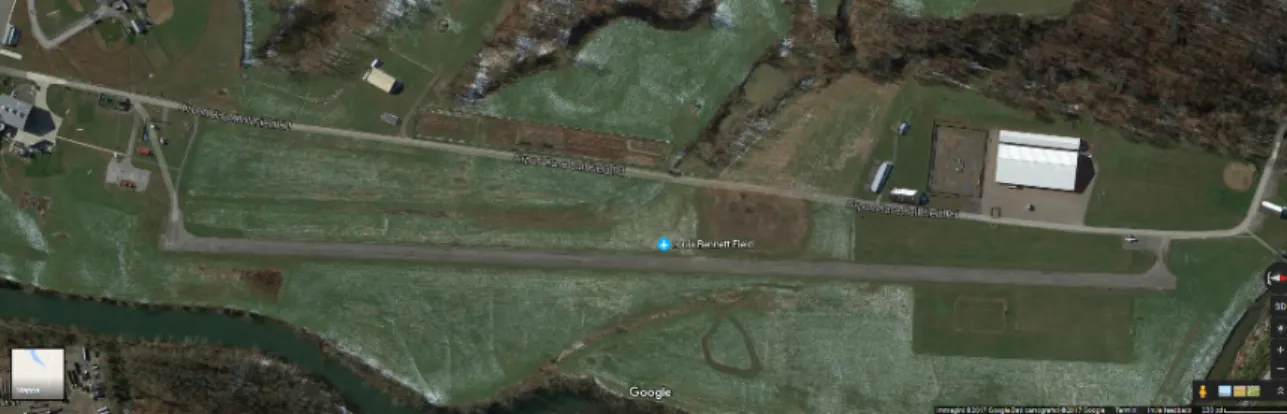 Figure 3.2: Louis Bennet Field satellite image (source: Google Maps)