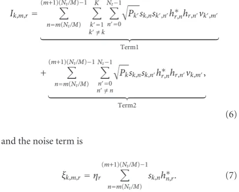 Figure 2 depicts the iterative demodulation process. Thereceived signal at each antenna r is given by