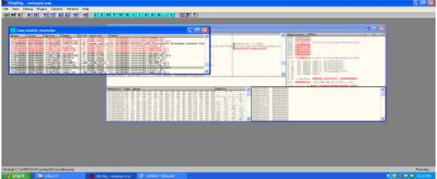 Fig. 1: Normal execution of Notepad.Exe without any breakpoint 