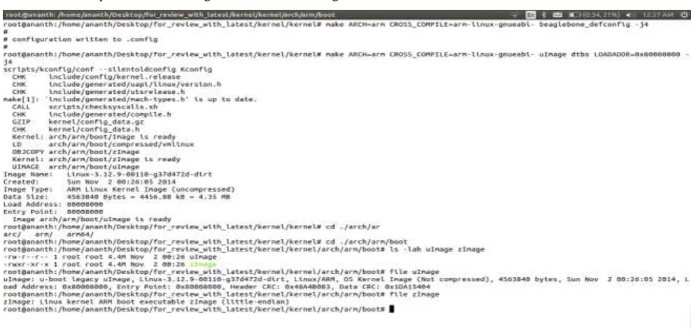Fig 1 Compiled Kernel and U-Bootloader result 