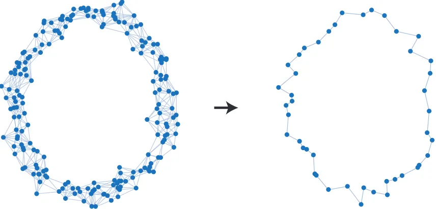 Figure 1: Network ﬁltering based on persistent homology enables us to remove unimportantfeatures to preserve the deﬁning attributes represented by the network.