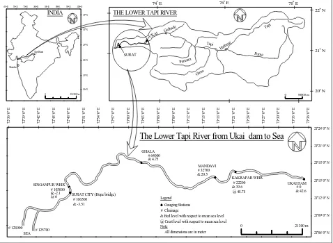 Figure 5. Index map of the Tapi basin and the Tapi River. 