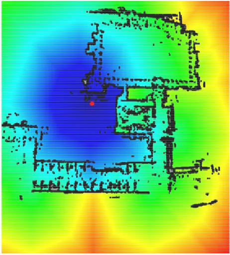 Figure 6. Real-time point cloud data overlaid on a real-time generated occupancy grid