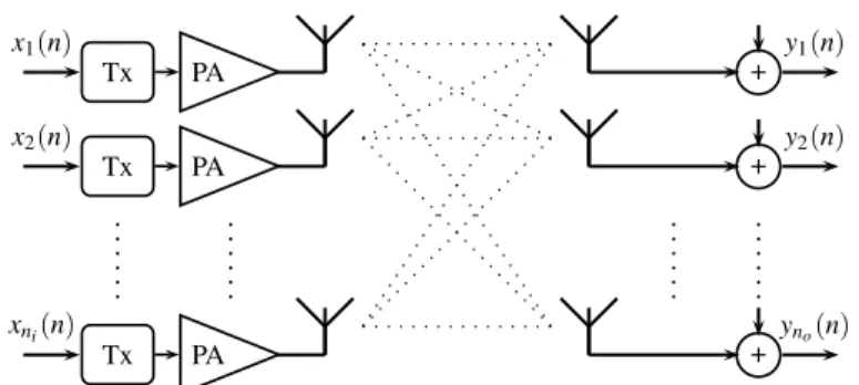 Fig. 3 An example of a parallel cascade MIMO Volterra channel