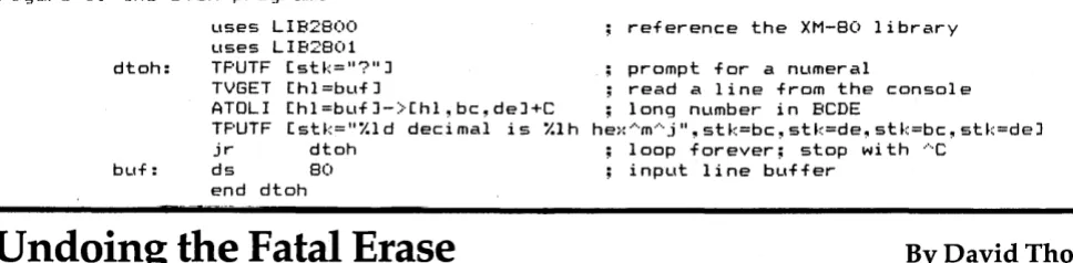 Figure 1: the DTOH program. 