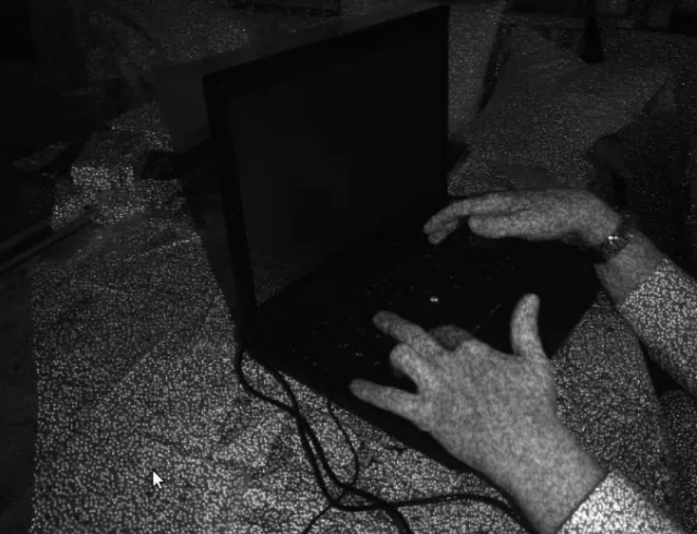Figure 2: Infrared image of the dot emitted by the Kinect v1 to calculate depth [39] 