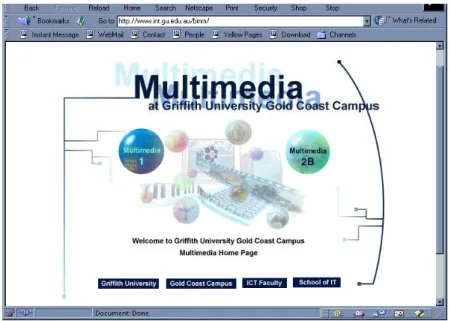 Figure 2: Multimedia Introductory Web Page (1999)