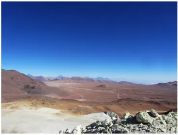 Figure 2.10: A view of the Chajnantor plateau from during the ﬁrst deployment of the ACTPolreceiver to the Atacama Cosmology Telescope in 2013.
