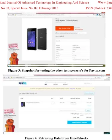 Figure 3: Snapshot for testing the other test scenario’s for Paytm.com 