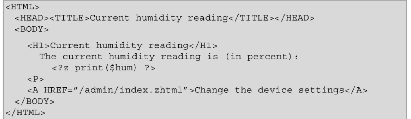 Figure 1.  Web Page Served by  RabbitWeb