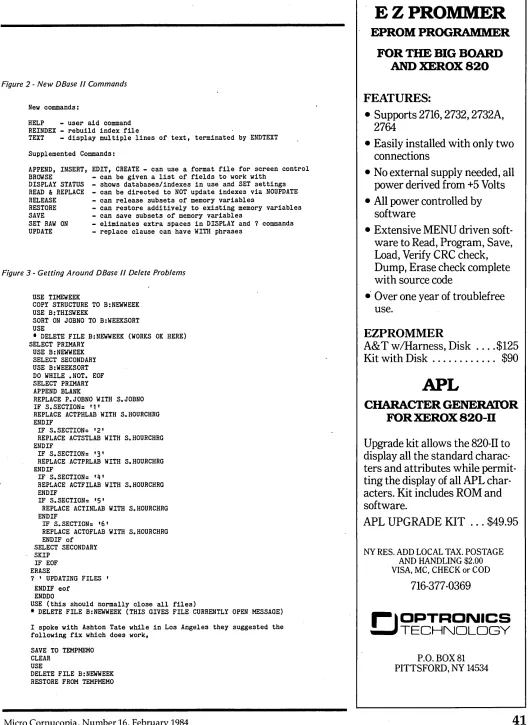Figure 2 - New DBase" Commands 