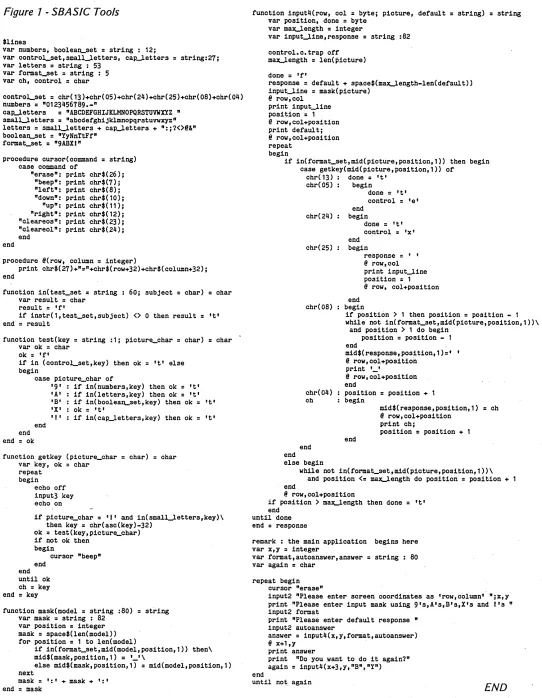 Figure 7 - SBASIC Tools 