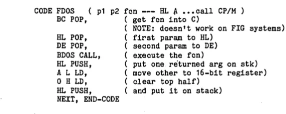 Figure 1 - BDOS Calls Through FORTH 