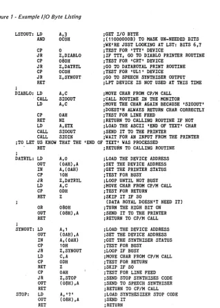 Figure 1 - Example I/O Byte Listing 