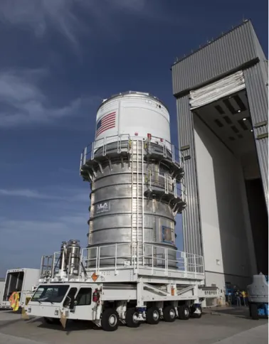 Figure 11. The Artemis I Interim Cryogenic Propulsion  Stage (ICPS) is ready for stacking at KSC 