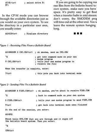 Figure 1 - Receiving Files From a Bulletin Board 