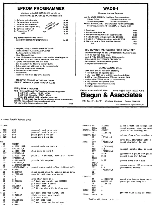 Figure 4 - New Parallel Printer Code 