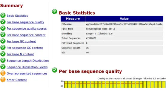 Figure 2.1: FastQC report summary example.